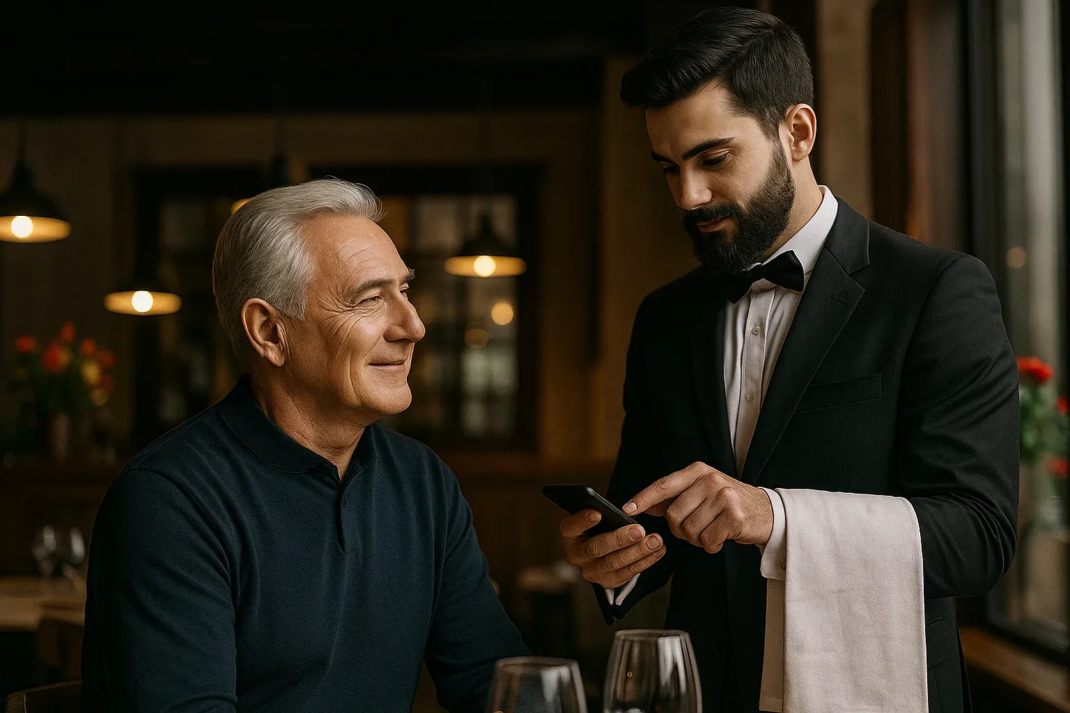 Modern restaurant interior showcasing Restaurant OS system