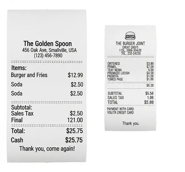 Receipts
